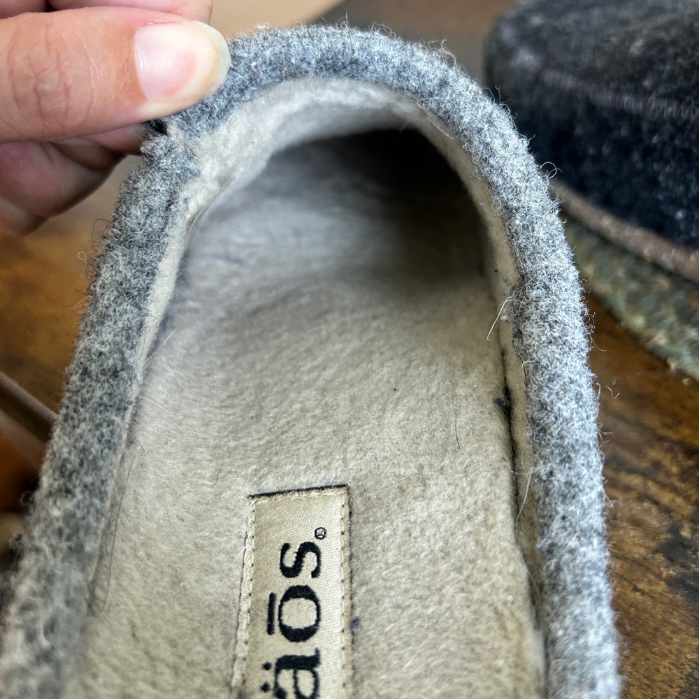 Taos Wool Clogs Charcoal Grey Felted Slip On Mules Cork Sole Womens 8.5 - Picture 6 of 7